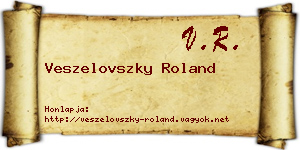 Veszelovszky Roland névjegykártya